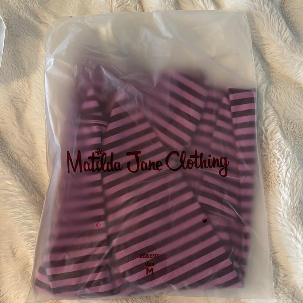 Matilda Jane purple long sleeve shirt with stripes